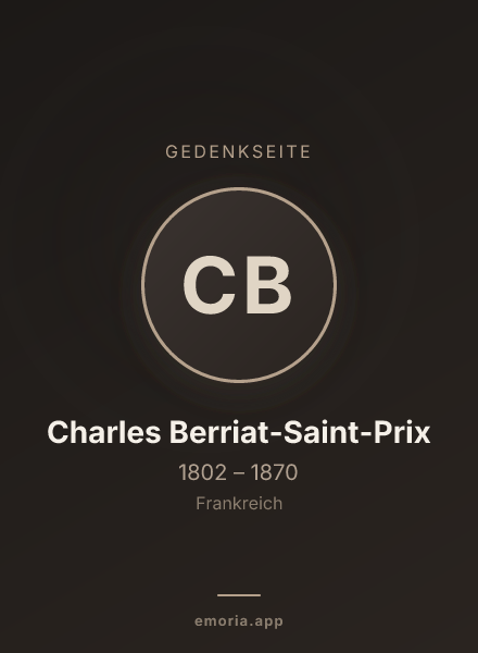 Gedenkportrait von Charles Berriat-Saint-Prix