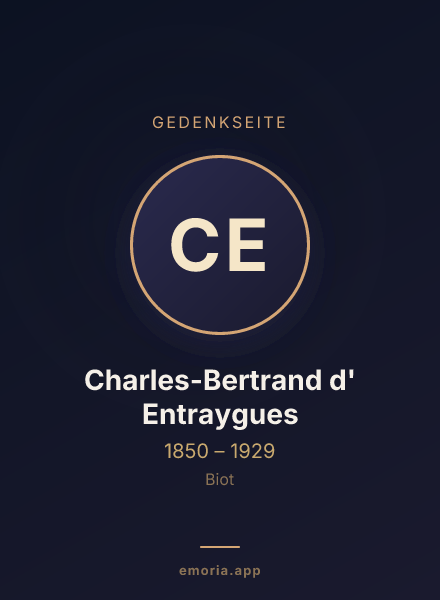 Gedenkportrait von Charles-Bertrand d' Entraygues