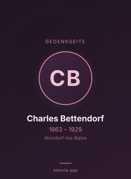Gedenkportrait von Charles Bettendorf