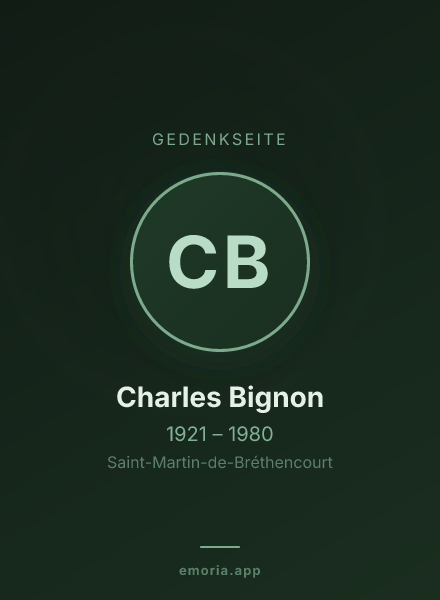 Gedenkportrait von Charles Bignon