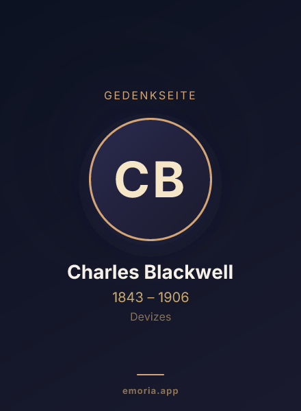 Gedenkportrait von Charles Blackwell