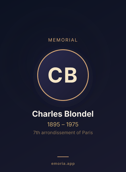 Memorial portrait of Charles Blondel