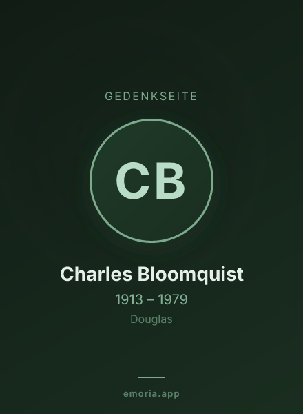 Gedenkportrait von Charles Bloomquist