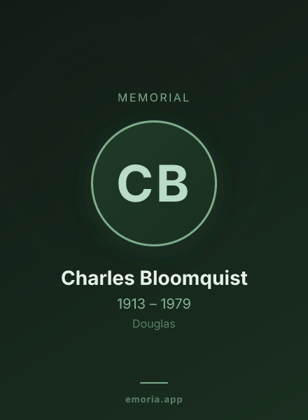Memorial portrait of Charles Bloomquist