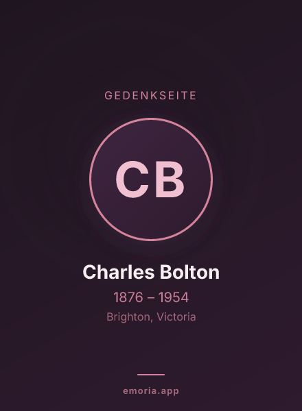 Gedenkportrait von Charles Bolton