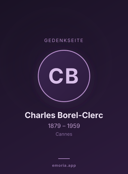 Gedenkportrait von Charles Borel-Clerc