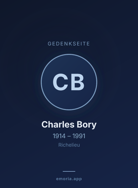 Gedenkportrait von Charles Bory
