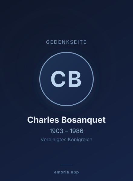 Gedenkportrait von Charles Bosanquet