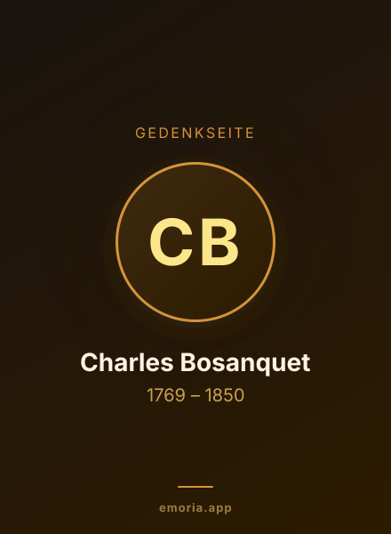 Gedenkportrait von Charles Bosanquet