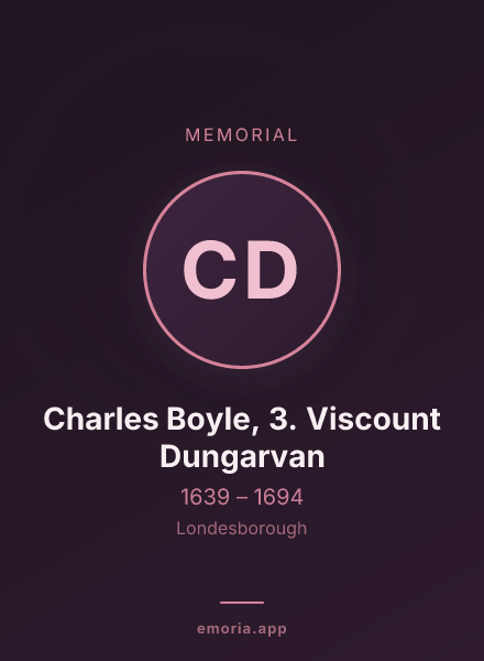 Memorial portrait of Charles Boyle, 3. Viscount Dungarvan