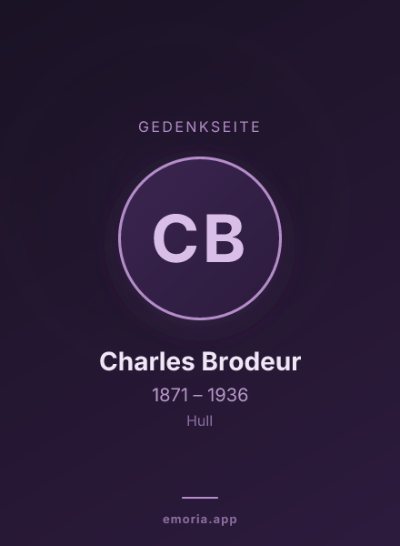 Gedenkportrait von Charles Brodeur