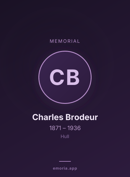 Memorial portrait of Charles Brodeur