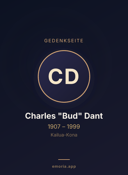 Gedenkportrait von Charles "Bud" Dant