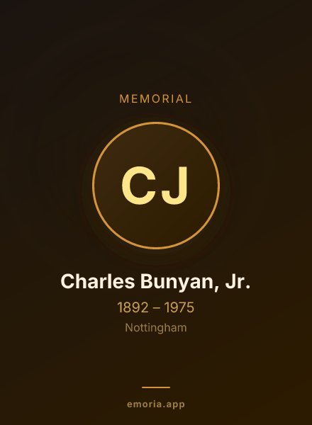 Memorial portrait of Charles Bunyan, Jr.