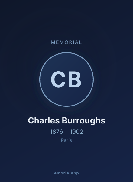 Memorial portrait of Charles Burroughs