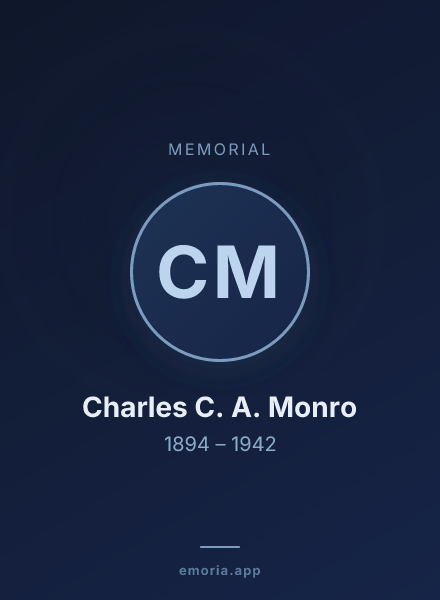 Memorial portrait of Charles C. A. Monro