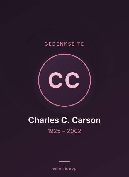 Gedenkportrait von Charles C. Carson