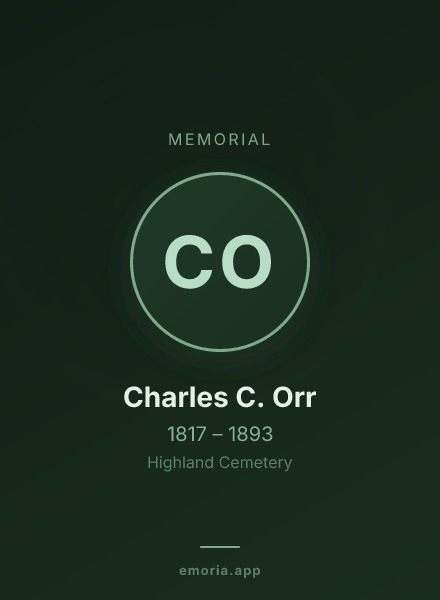 Memorial portrait of Charles C. Orr