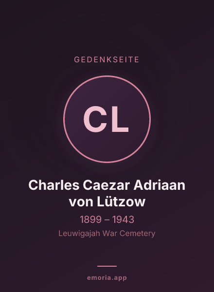 Gedenkportrait von Charles Caezar Adriaan von Lützow