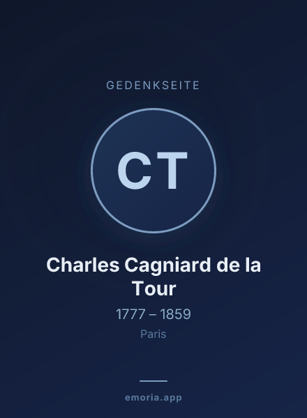 Gedenkportrait von Charles Cagniard de la Tour