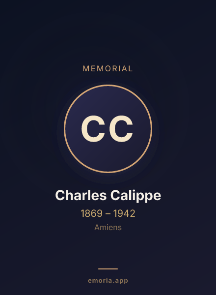 Memorial portrait of Charles Calippe