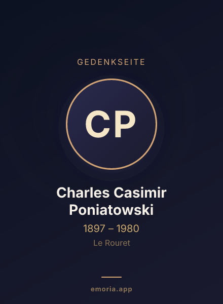 Gedenkportrait von Charles Casimir Poniatowski