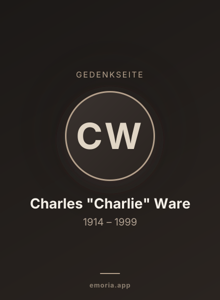 Gedenkportrait von Charles "Charlie" Ware