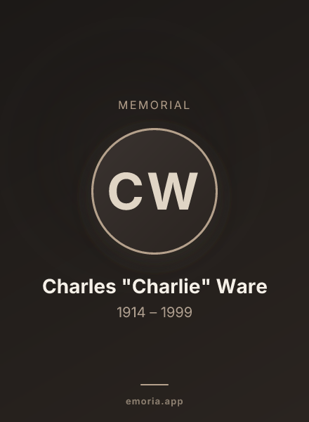 Memorial portrait of Charles "Charlie" Ware