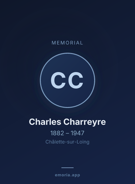 Memorial portrait of Charles Charreyre