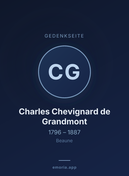 Gedenkportrait von Charles Chevignard de Grandmont