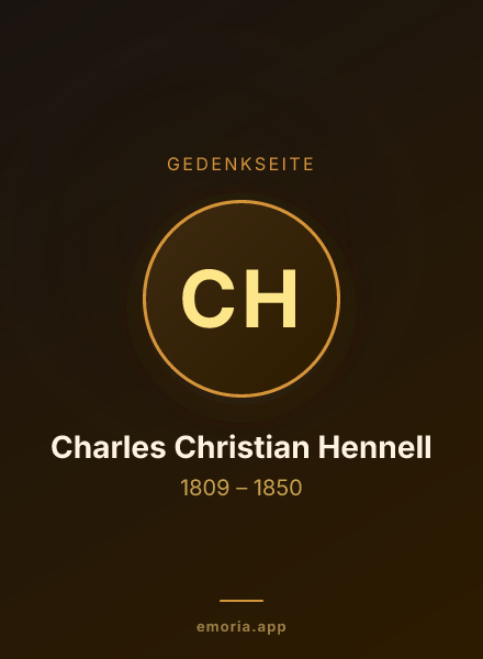Gedenkportrait von Charles Christian Hennell