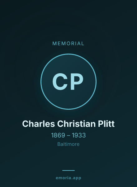 Memorial portrait of Charles Christian Plitt
