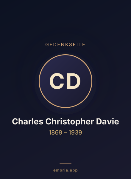 Gedenkportrait von Charles Christopher Davie