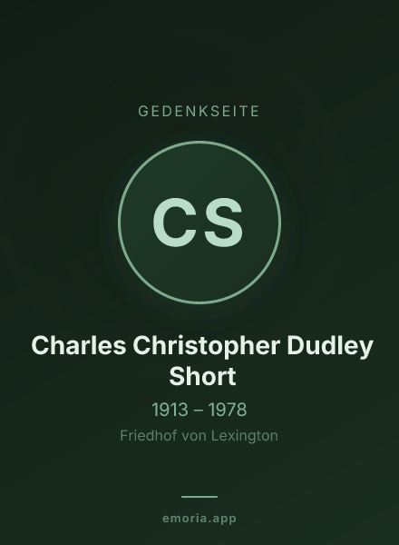 Gedenkportrait von Charles Christopher Dudley Short