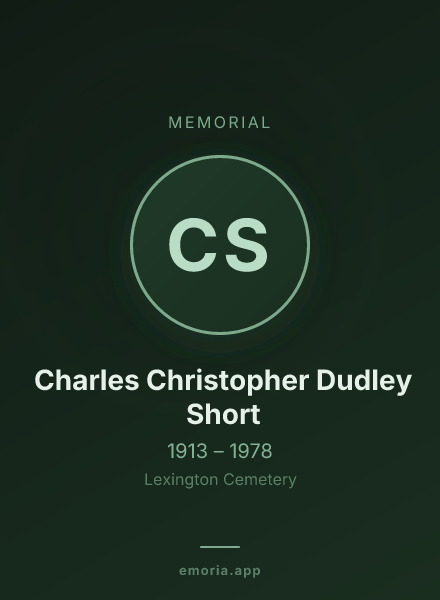 Memorial portrait of Charles Christopher Dudley Short