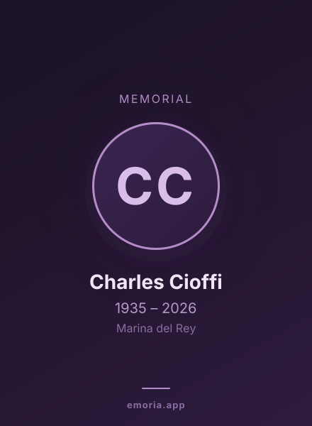 Memorial portrait of Charles Cioffi
