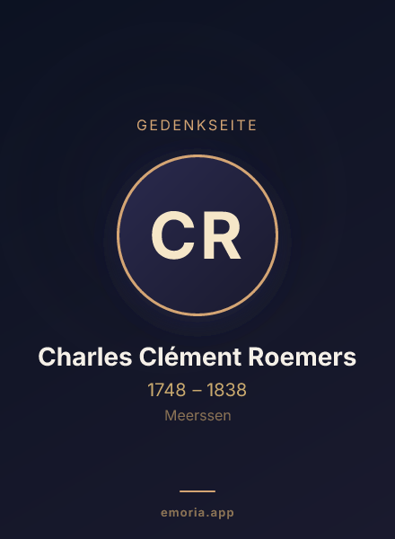 Gedenkportrait von Charles Clément Roemers
