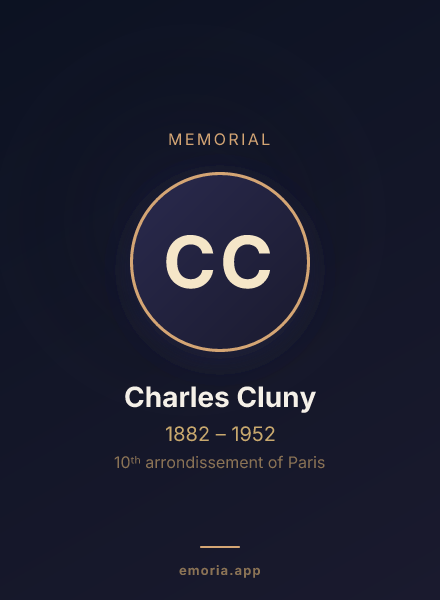 Memorial portrait of Charles Cluny