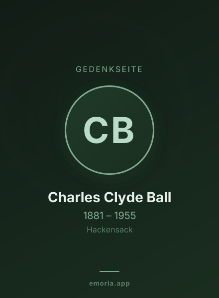 Gedenkportrait von Charles Clyde Ball