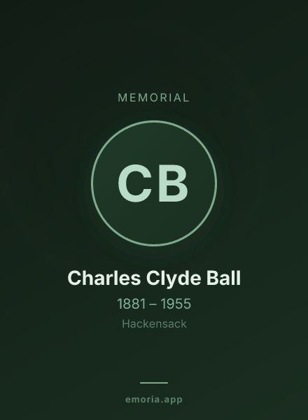 Memorial portrait of Charles Clyde Ball