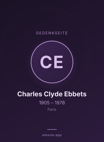 Gedenkportrait von Charles Clyde Ebbets