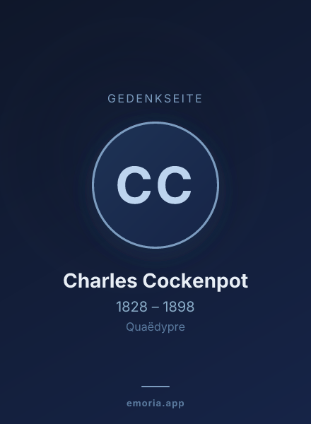 Gedenkportrait von Charles Cockenpot
