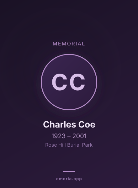 Memorial portrait of Charles Coe
