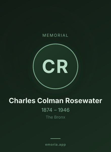 Memorial portrait of Charles Colman Rosewater