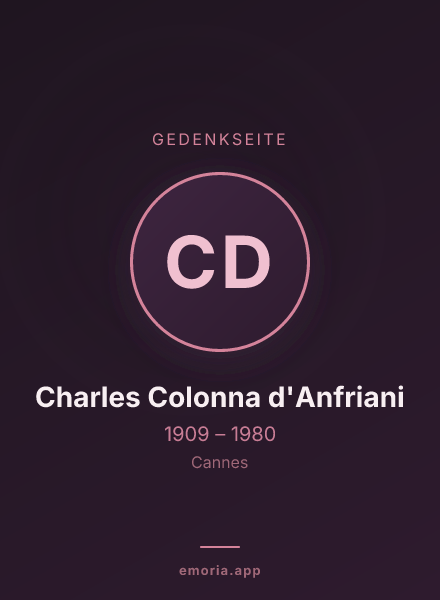 Gedenkportrait von Charles Colonna d'Anfriani