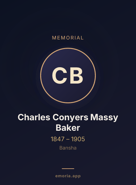 Memorial portrait of Charles Conyers Massy Baker