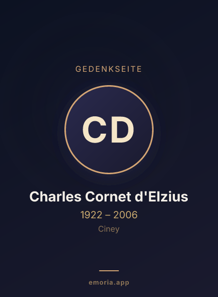 Gedenkportrait von Charles Cornet d'Elzius