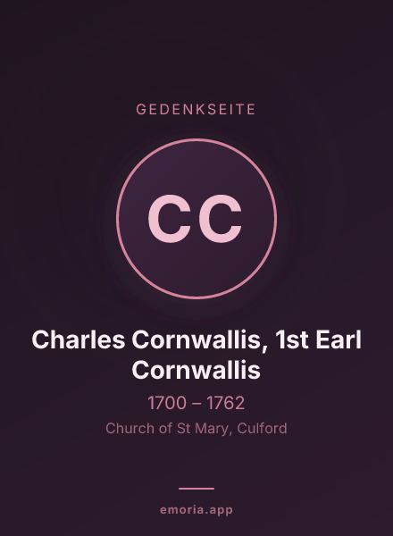 Gedenkportrait von Charles Cornwallis, 1st Earl Cornwallis