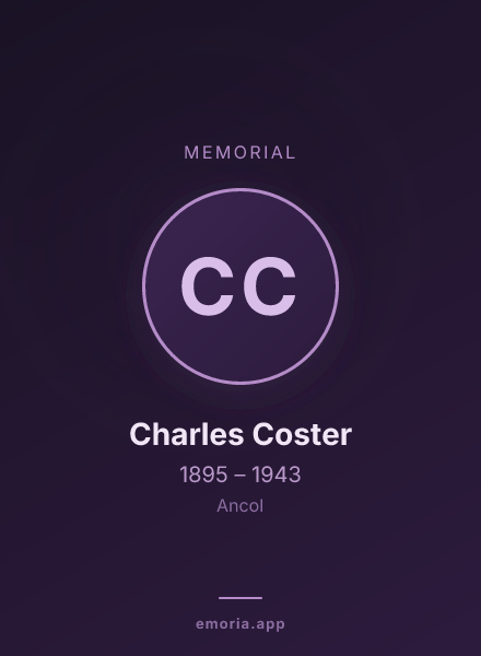 Memorial portrait of Charles Coster