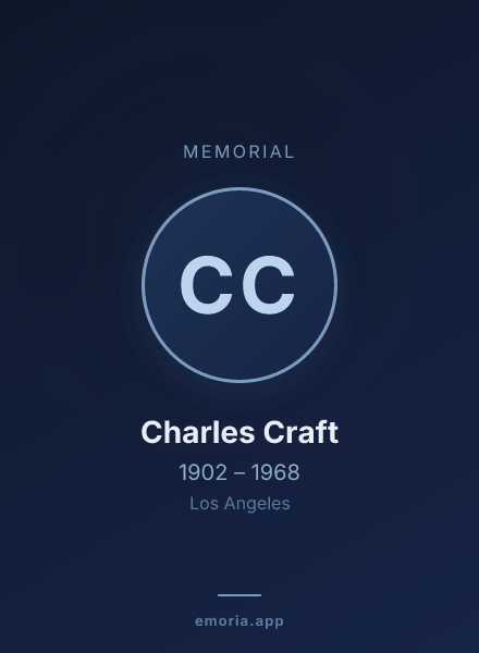 Memorial portrait of Charles Craft